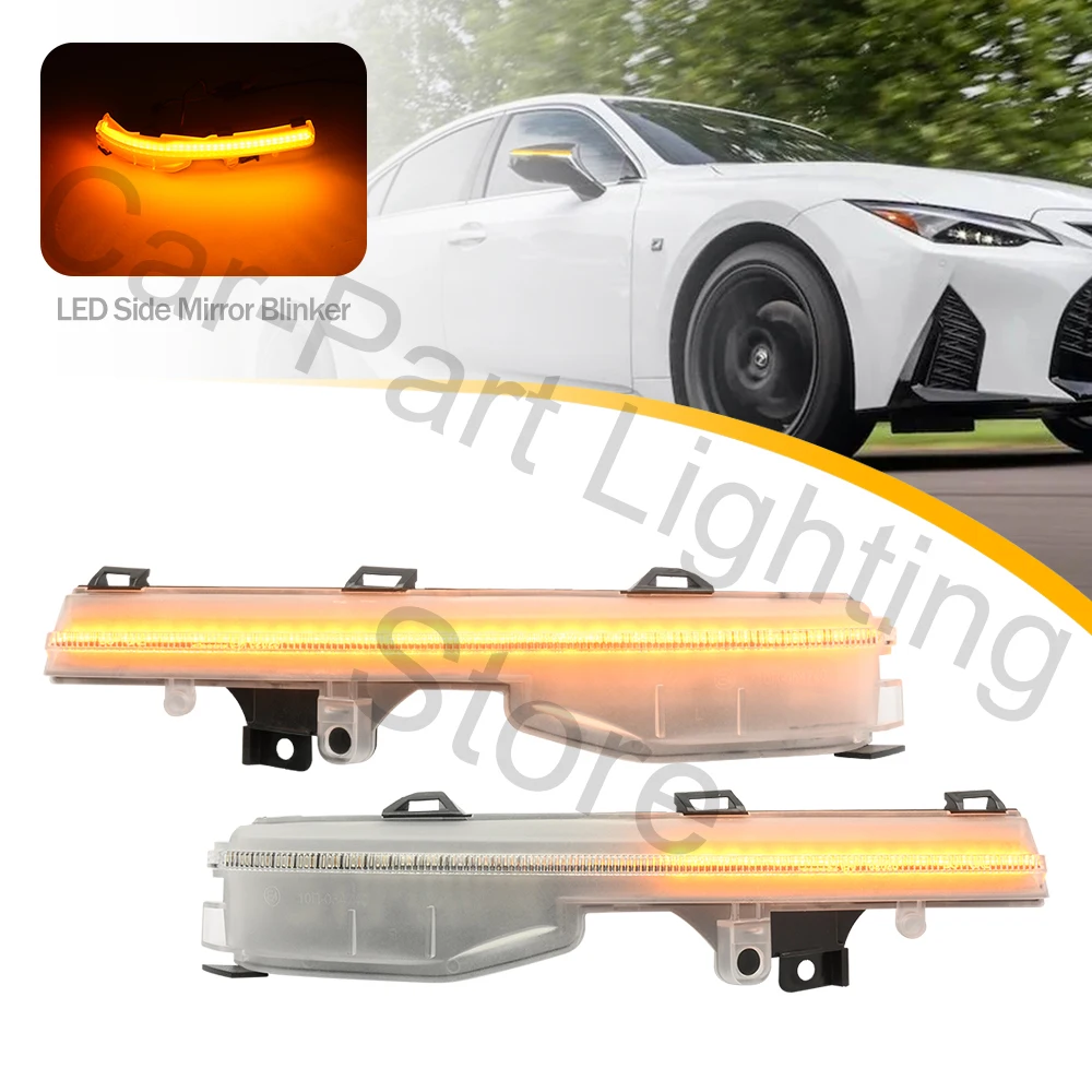 

2PCS Car Front LED Side mirror Marker Indicator Lights Turn Signal Lamp For Lexus ES250 ES300h ES350 IS300 RC F RC200t LC500h