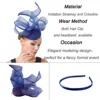 New Ladies Royal Blue Bridal Derby Pillbox Hats With Bowknot Flower Imitation Sinamay Hat Women Wedding Hair Accessories SYF774 6