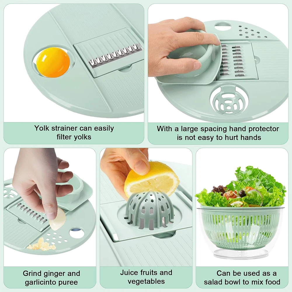 6-In-1 Large Salad Spinner & Vegetable Washer with Chopper