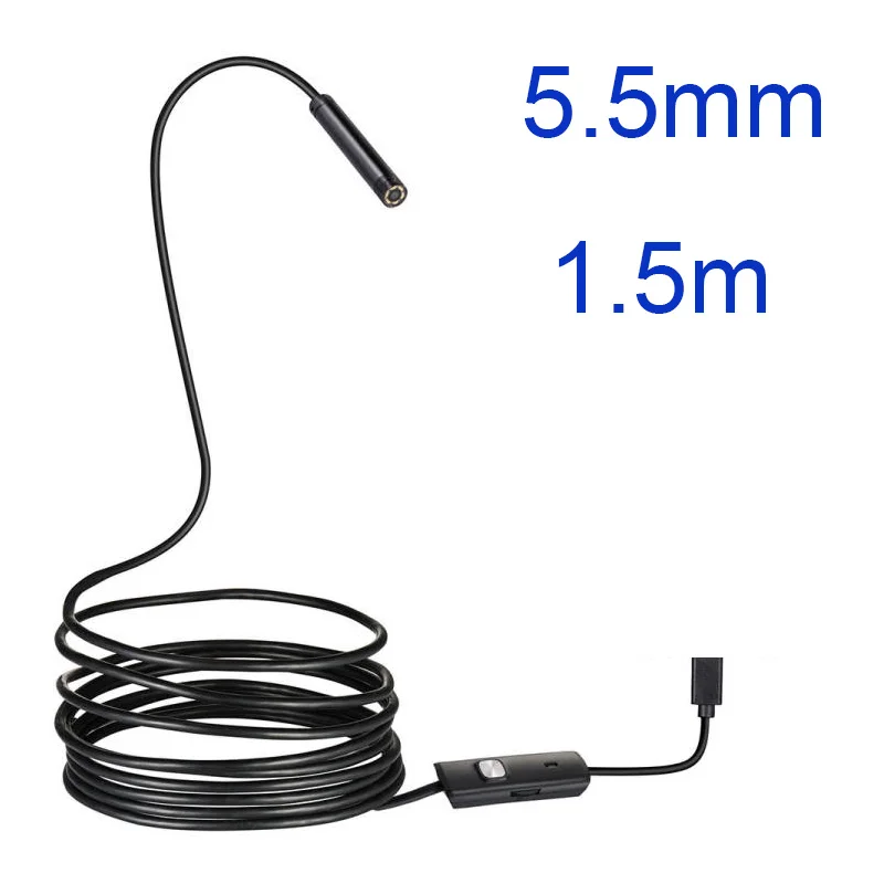 5.5 7MM Android Endoscope 3 In 1 USB/Micro USB/Type-C Borescope Inspection Camera Waterproof for Smartphone car surveillance camera Surveillance Items