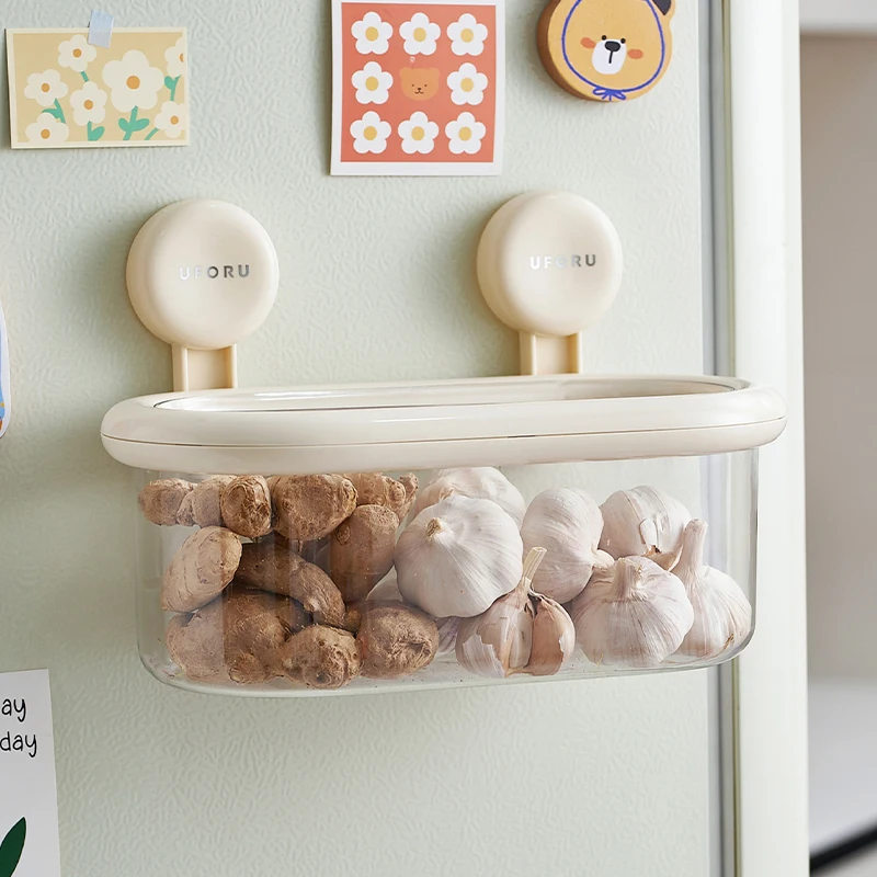 UFORU Bathroom suction tray shelf perforation-free wall-mounted toiletries table cosmetic tissue storage box 4
