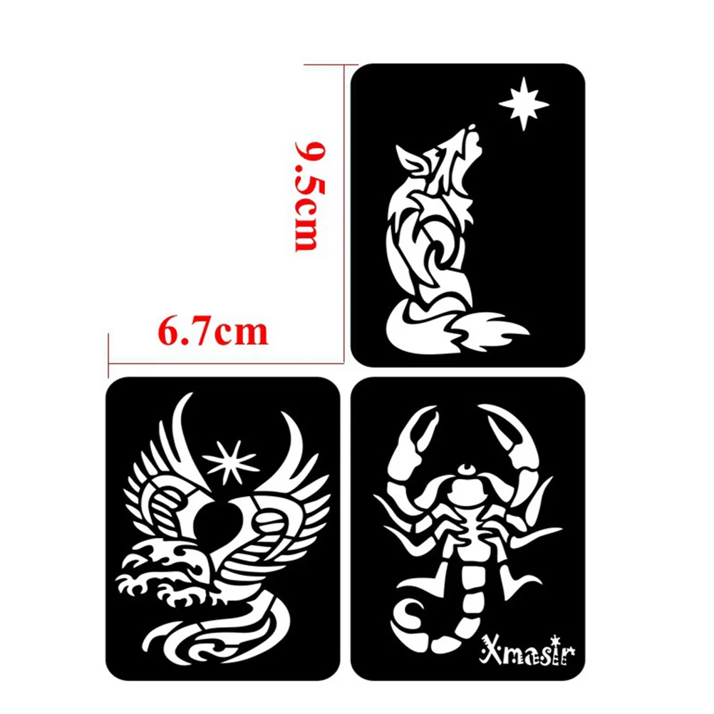 Face Painting Template Henna Tattoo Stencils 32pcs Self-adhesive Stencils Templates For Airbrush Spray Face Paint Glitter Tattoos