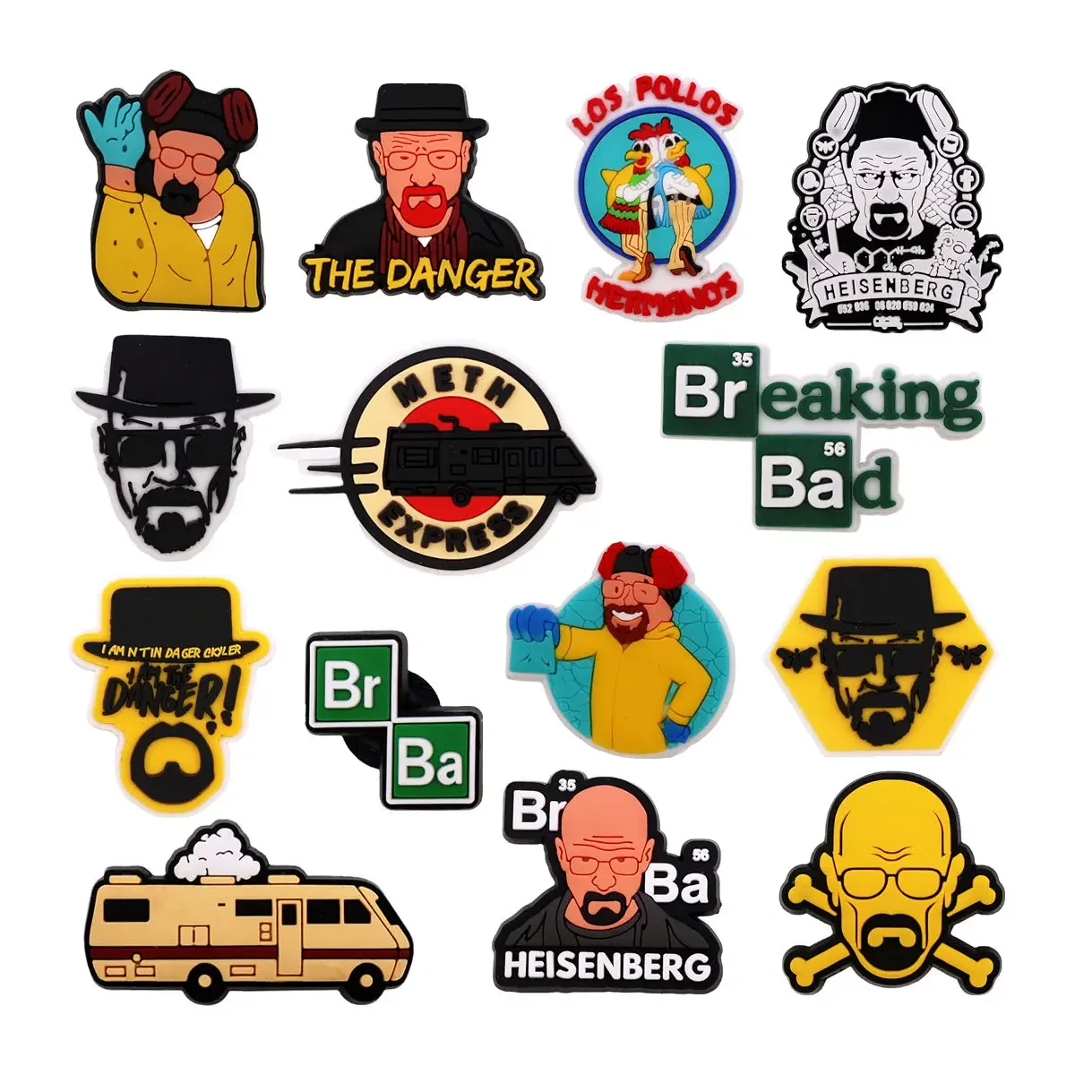 Classic Hot TV Series Breaking Bad PVC Shoe Charms Sandals Decorations Accessories for Clogs Buckle Unisex Party Gifts shoe charms shoe decorations