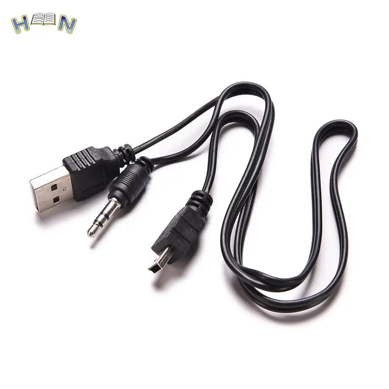 1 шт. 50 см USB мини штекер-штекер USB 2,0 5-контактный стандарт + 3,5 мм AUX аудио разъем Соединительный адаптер кабель для динамика Mp3 MP4 плеера