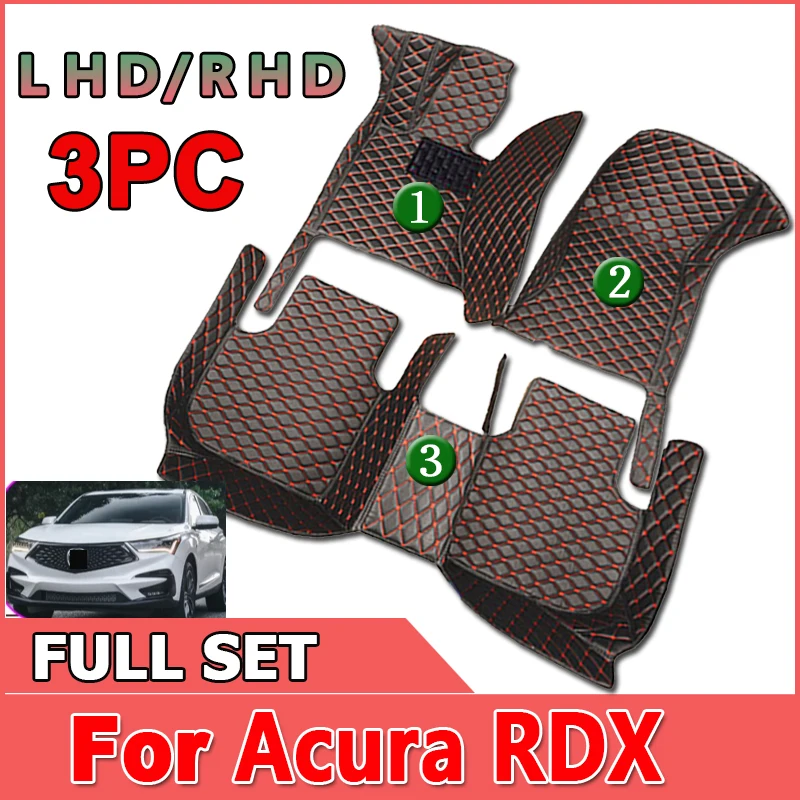 

Car Mats For Acura RDX TC1 2 MK3 2019~2022 2020 2021 Durable Rugs Set Carpet Leather Floor Mat Waterproof Pad Car Accessories