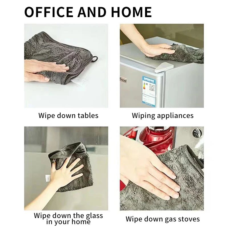 Microfiber Towel Microfiber Cleaning Cloths Car Washing Towel Car Drying Towel 1/2 Pcs Double Layer Plush Thicken