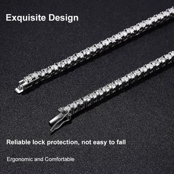 Moissanite Tennis Necklace for Woman with Certificate 925 Sterling Silver with White Gold Plated Tassel Necklaces Jewelry 2