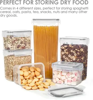 Vtopmart Airtight Food Storage Containers with Lids 24 pcs Plastic Kitchen and Pantry Organization Canisters for Cereal Dry Food 4