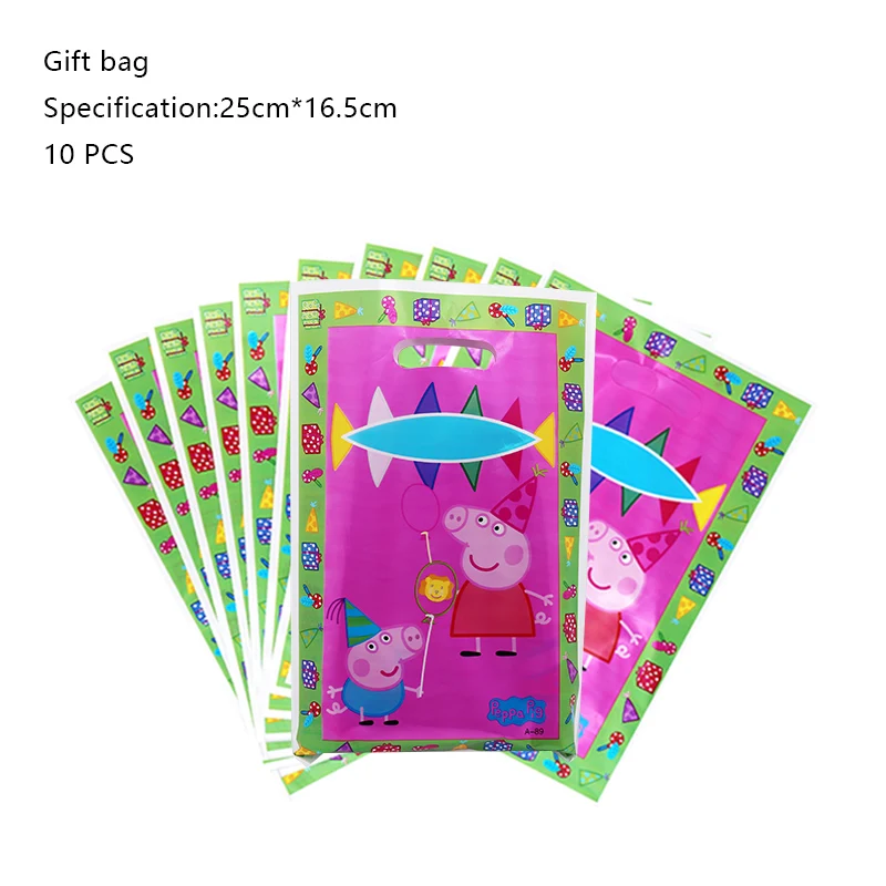 thumbnail image 1 of Globo de látex para decoración de fiesta de cumpleaños de Peppa Pig, suministros para eventos infantiles, pancarta, fondo, vajilla desechable, plato y vaso, 1 of 5