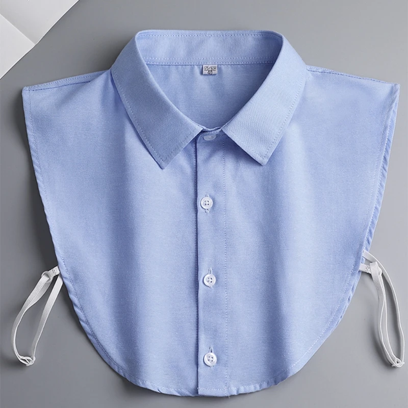 Mens Office Detachable Dickey Solid Color Button False Collar Lapel Half Shirt men shirts fake collar