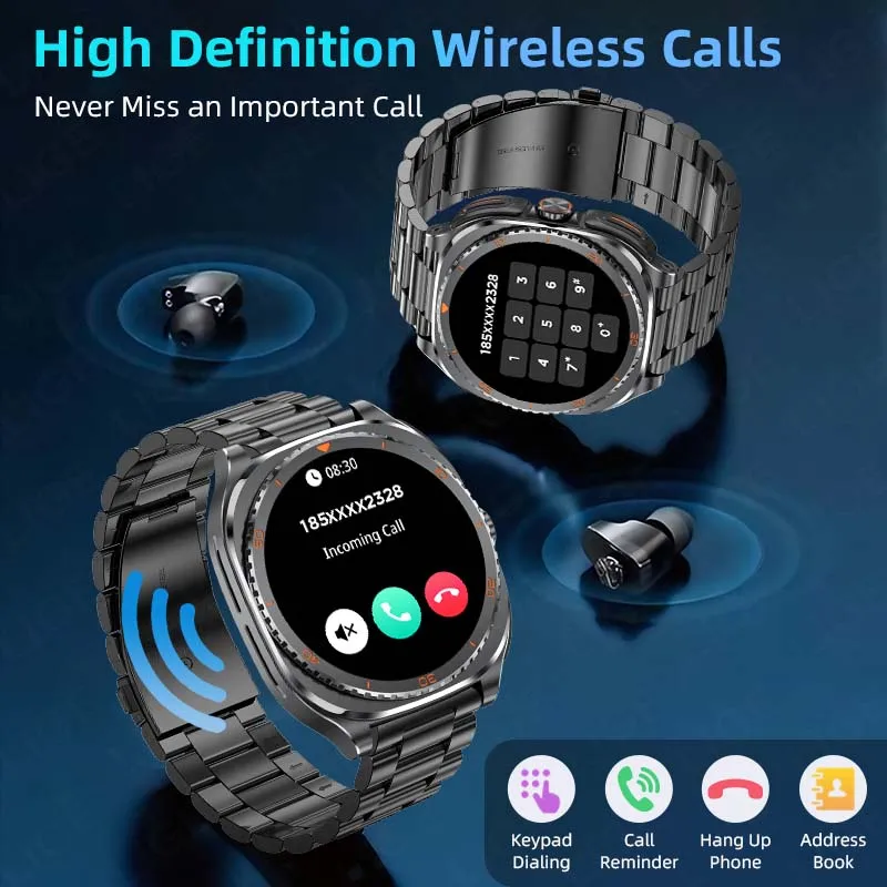 LIGE 2 In 1 Smart Watch With Earbuds NFC Smartwatch TWS Bluetooth Earphone Heart Rate Blood Oxygen Monitor Sport Fitness Watches