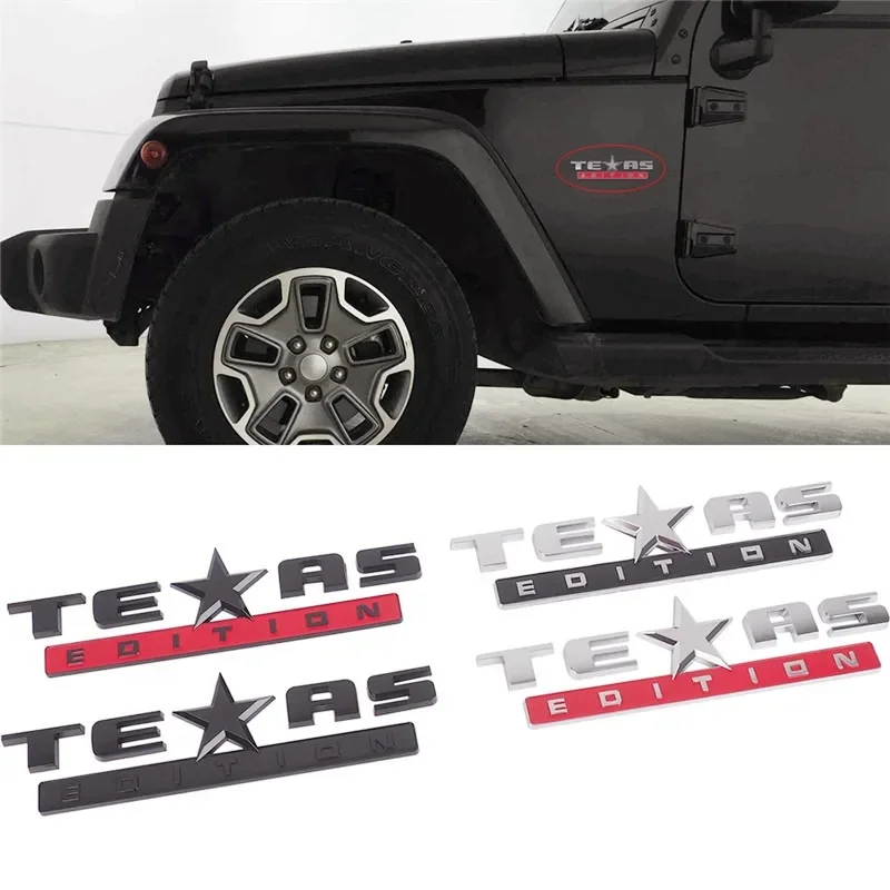 3D ABS TEXAS EDITION 배지 뒷 트렁크 펜더 엠블럼 스티커 Jeep Chevy Silverado GMC Sierra 자동차 데칼 액세서리