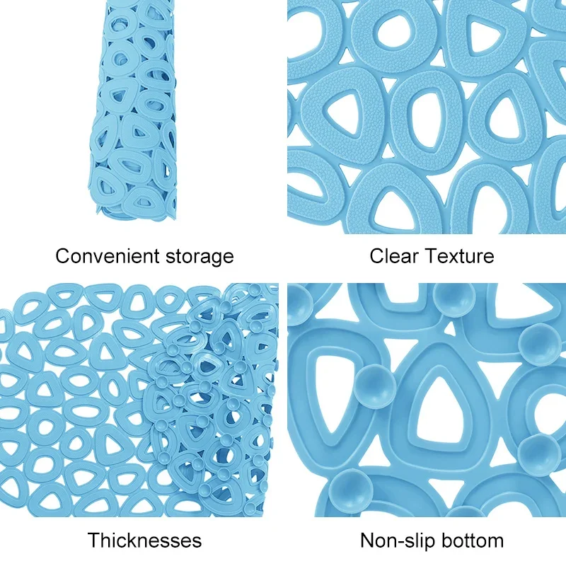 Bathroom Non-Slip Waterproof Mat With Suction Cup Quick Drain Bath Rug Bathroom Massage Ring Shower Mat Ellipses Hole Carpet bathroom mat,absorbent bathroom mat,bathroom floor mat,bath mat,anti slip mat
