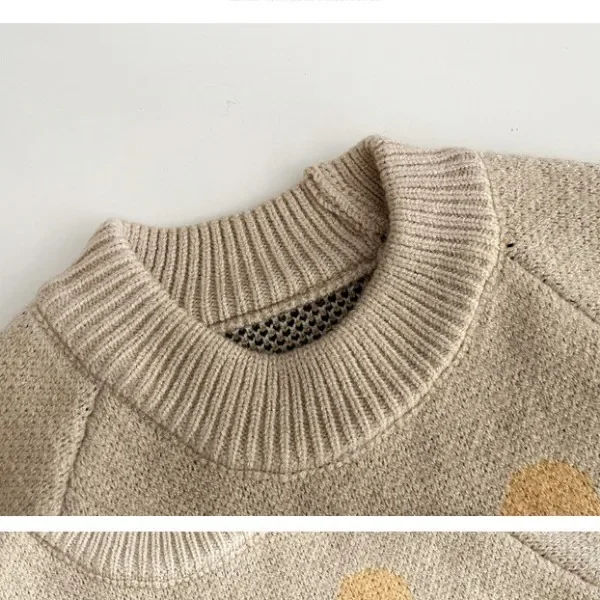 Autumn Winter Kids Cartoon Lion Knitted Sweater Baby Girl Thicken Casual Warm Pullover Knitwear Boys Children Retro Tops Clothes baby girls sweater