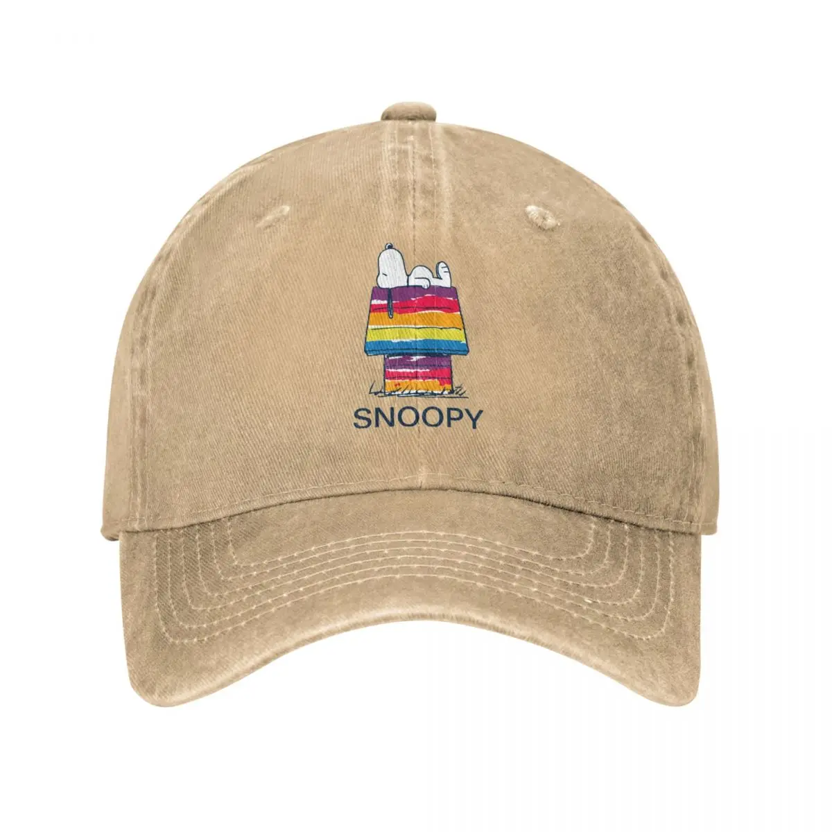 Gorra de béisbol Peanuts Snoopy Charlie Brown y Woodstock para hombres y mujeres, gorra ajustable con cierre trasero desgastado y lavado para exteriores