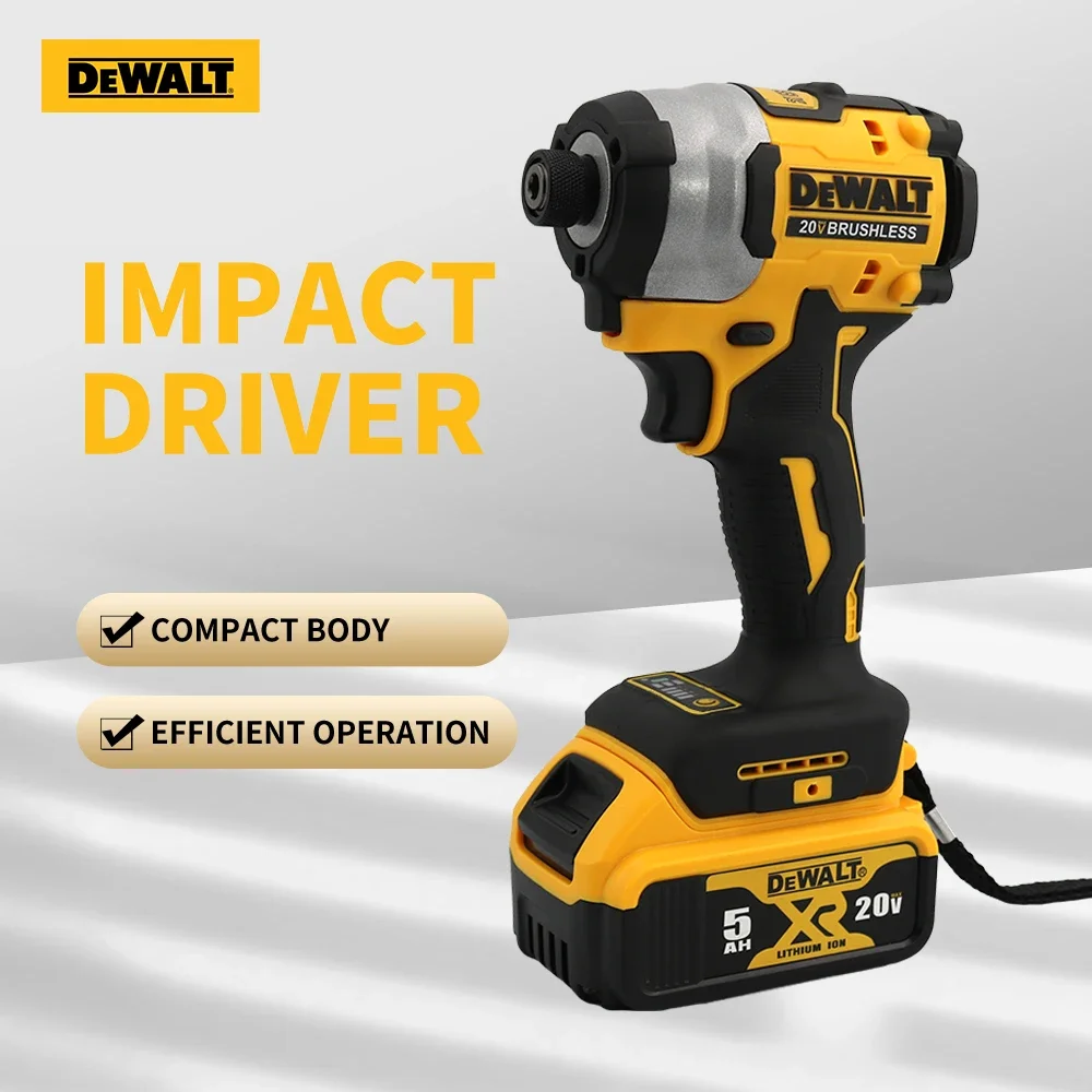 DEWALT Impact Driver 205NM Brushless Cordless Screwdriver 20V Battery Rechargeable Electric Impact Drill Power Tools 850