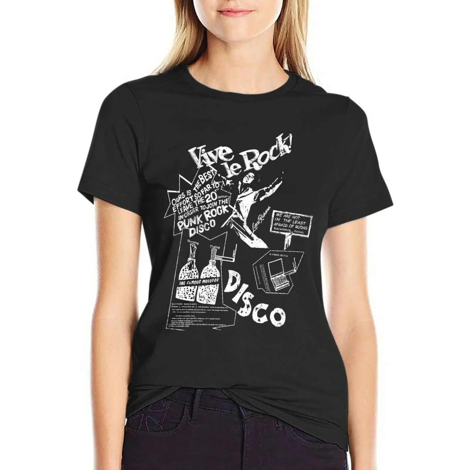 

Винтажный Вид Vive Le Rock. Футболка, футболки для женщин, женская футболка, женская одежда