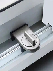 Secure Sliding Door and Window Lock - Child Safety, High - Rise Anti - Fall, Anti - Theft Protection (Silver)