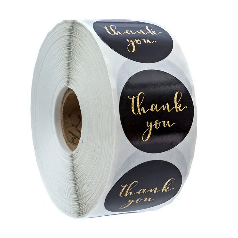 500pcs Kraft Paper Thank You Stickers
