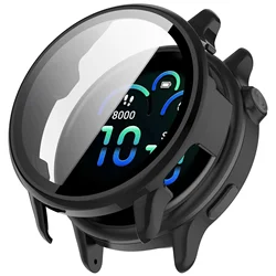 Premium Tempered Glass Screen Protector & Hard PC Bumper Case - Garmin Vivoactive 5 (Black)