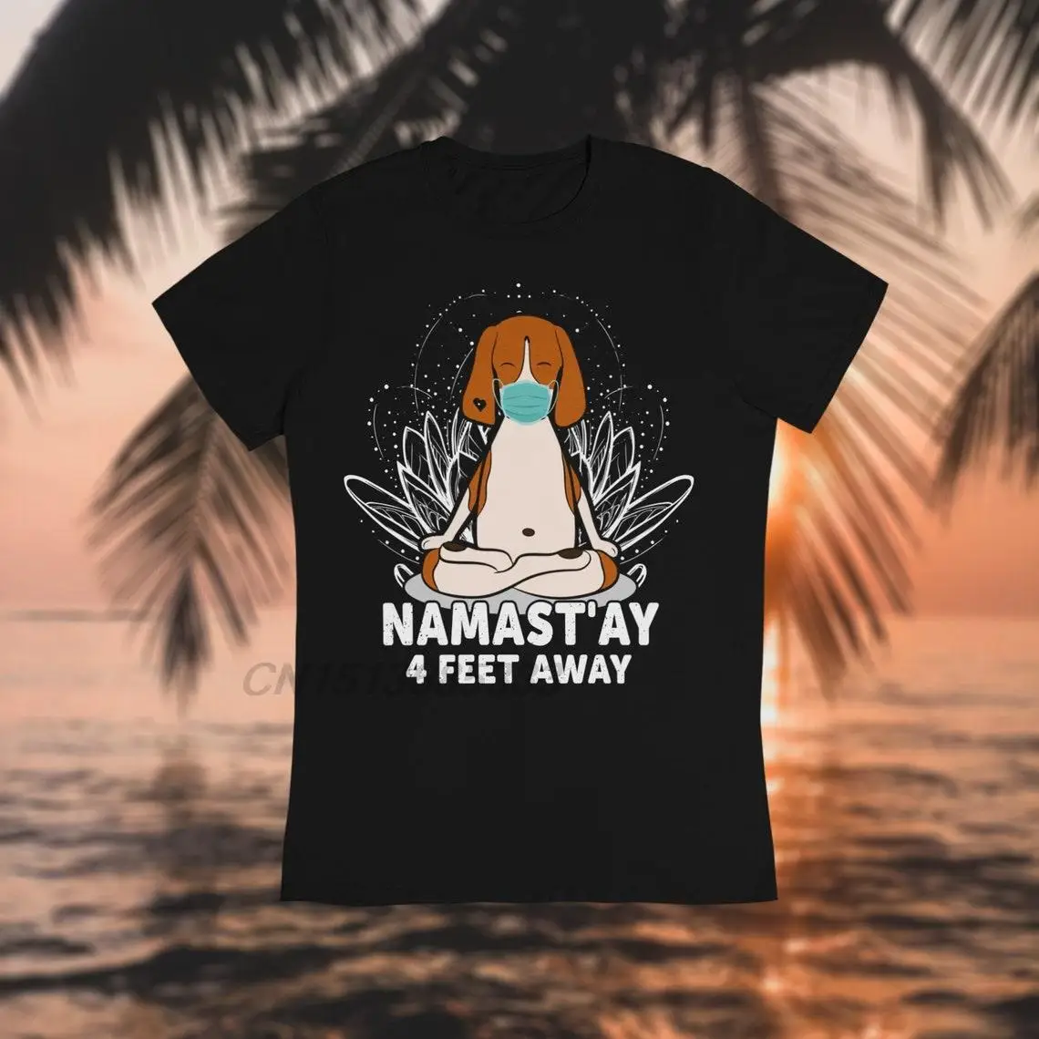 

Мужские футболки с принтом Namast'ay на 4 фута от унисекс, забавная Одежда для собак, графическая футболка для взрослых, одежда для медитации из чистого хлопка