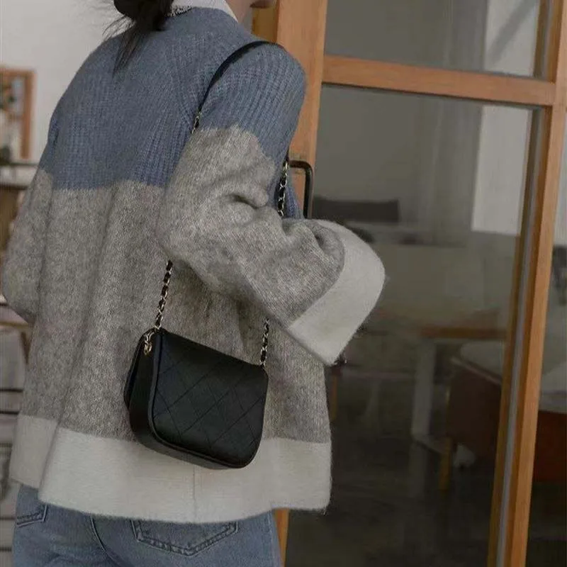 Slouchy Knit Sweater Cardigan Men's And Women's Collection Spring/Autumn 2023 New Contrast Design Sense Niche Jacket