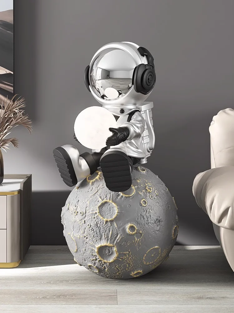 Astronaut Sculpture Small Lamp, Large Living Room Floor-standing Ornaments, Bedroom Sleep Lamp, Home Accessories