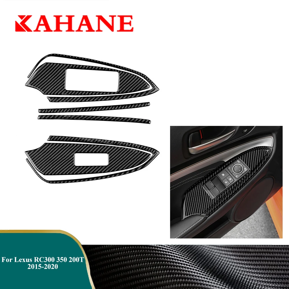 

Car Interior Cover Stickers Window Lift Panel Decorative Trim For Lexus RC300 350 200T 2015-2020 Auto Carbon Fiber Accessories