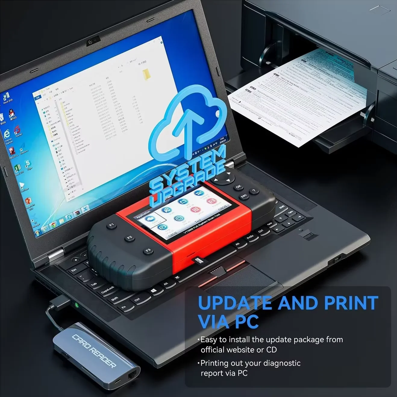 Strumento diagnostico per auto VDIAGTOOL VT300 per SRS/ABS/Trasmissione/Motore, scanner OBD2, reset SAS EPB e acceleratore, aggiornamenti gratuiti a vita. - Image 6