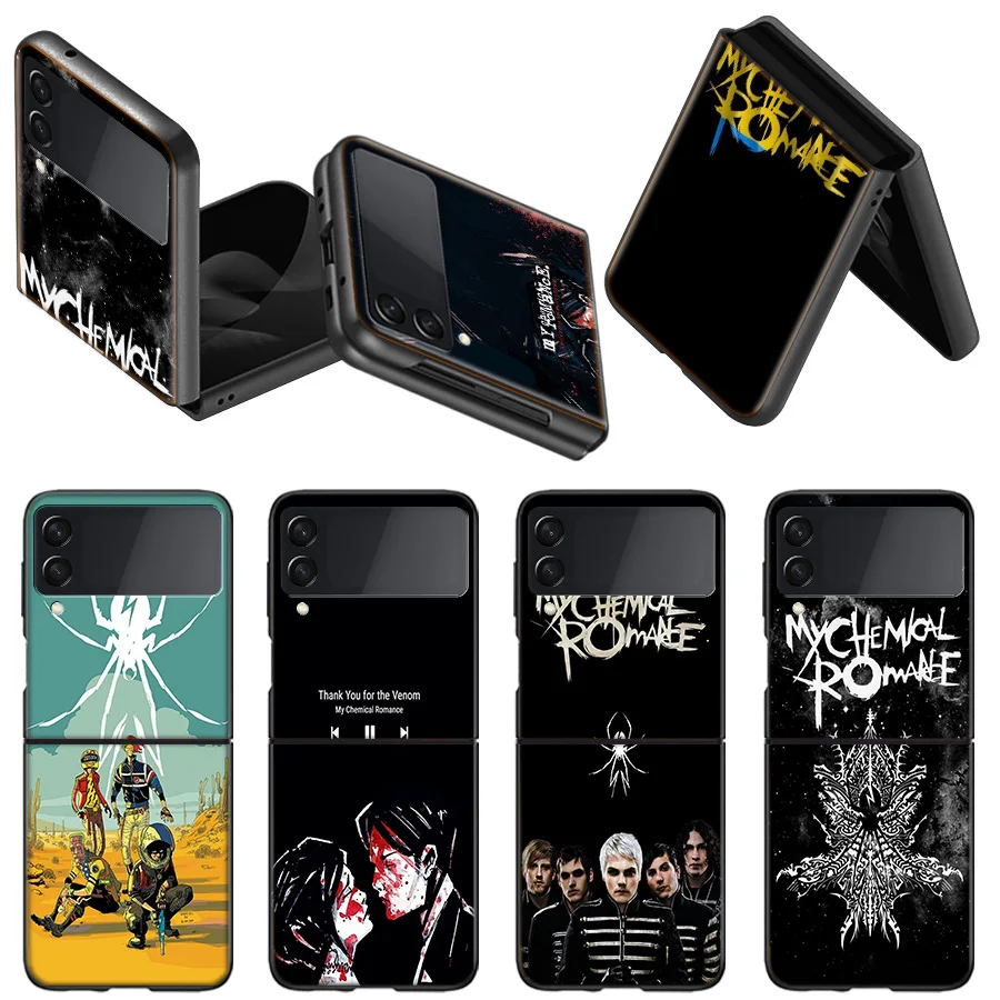 My Chemical Romance Case Case Per Samsung Z Flip 5 Flip 4 3 5G Black Hard Cell Phone Galaxy Cover Z Flip 5 4 3 Funda Luxury Pc S