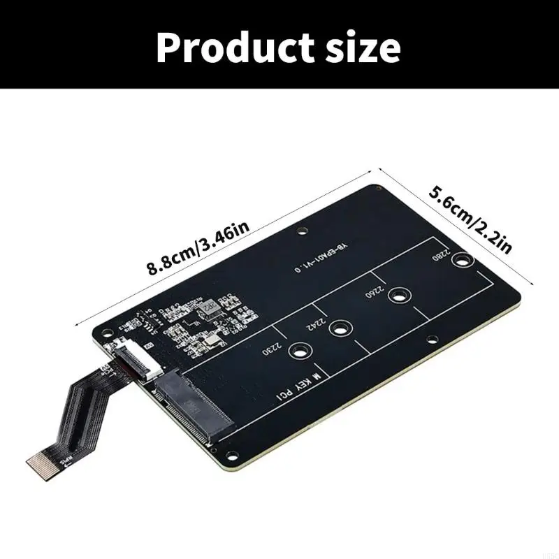 U55C PCIe to M.2 NVME Adapter Expansion Card FPC Cable for RPi 5 Supports NVMe 2230/2242/2260/2280 Solid Disk Expansion