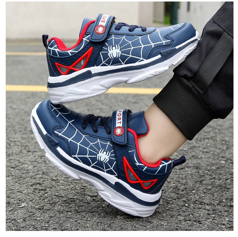 Brand Kids Cartoon Spider Sneakers Boys Comfortable Sports Shoes Outdoor Non-slip Tennis Shoes Lightweight Casual Running Shoes