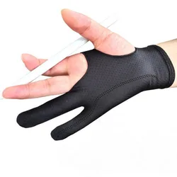 Universal Black Artist Drawing Glove - 2 - Finger Anti - Fouling Design (Black)