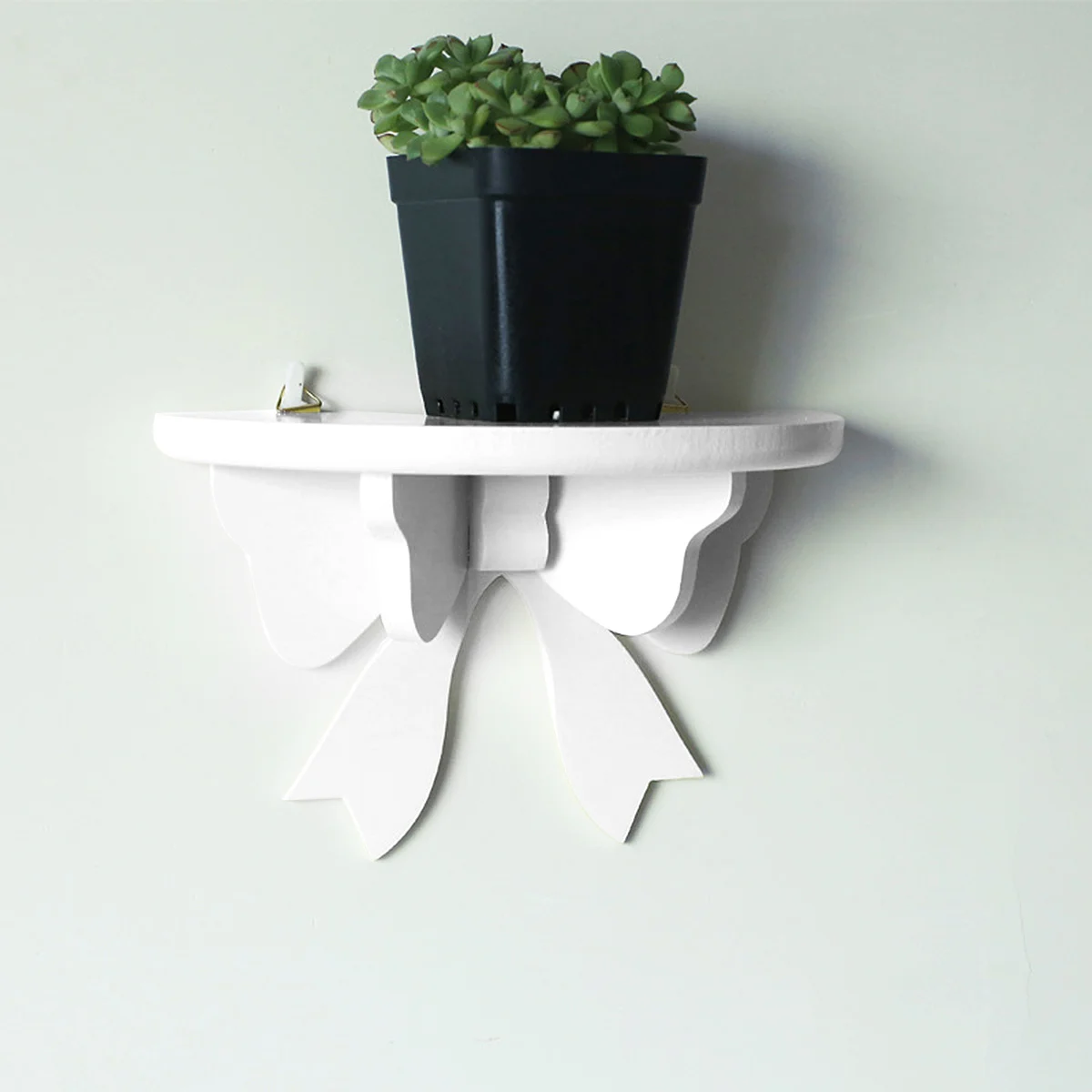 

Zerodeko Wood Wall Shelves Bow Shaped Blue Wooden Floating Shelf Rustic Wall Display Shelf Flower Pot Holder Room Home