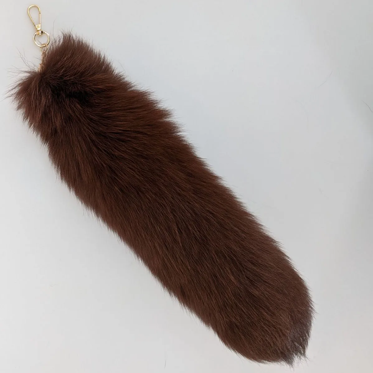 Luxurious Natural Fox Fur Tail Keychain - Chic Y2K Fashion Accessory, 40 cm