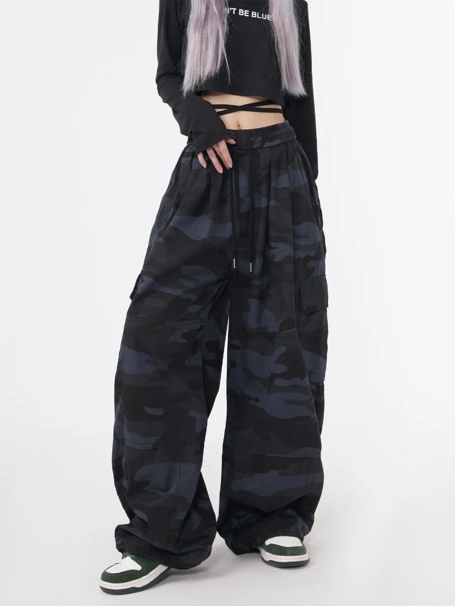 Loose Wide Leg Workwear Pants Men Women Casual Camouflage Trousers Spring Autumn Straight Cut Faionable Youth Active Sle