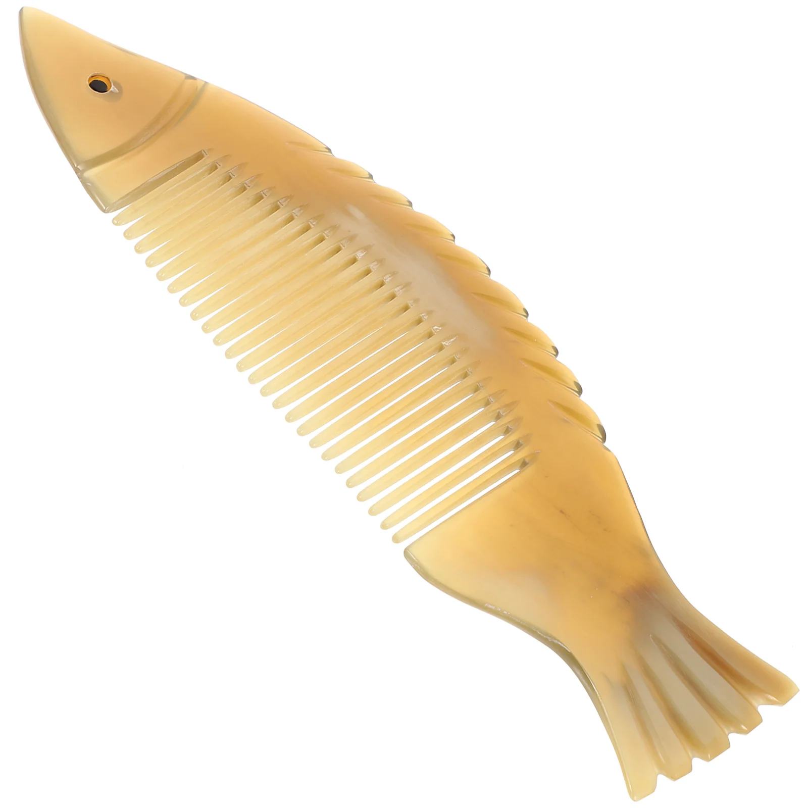 

Natural Horn Hair Comb Shape Fine Comb Anti- Static Hair Styling Comb Hairdressing Tool for Home Travel