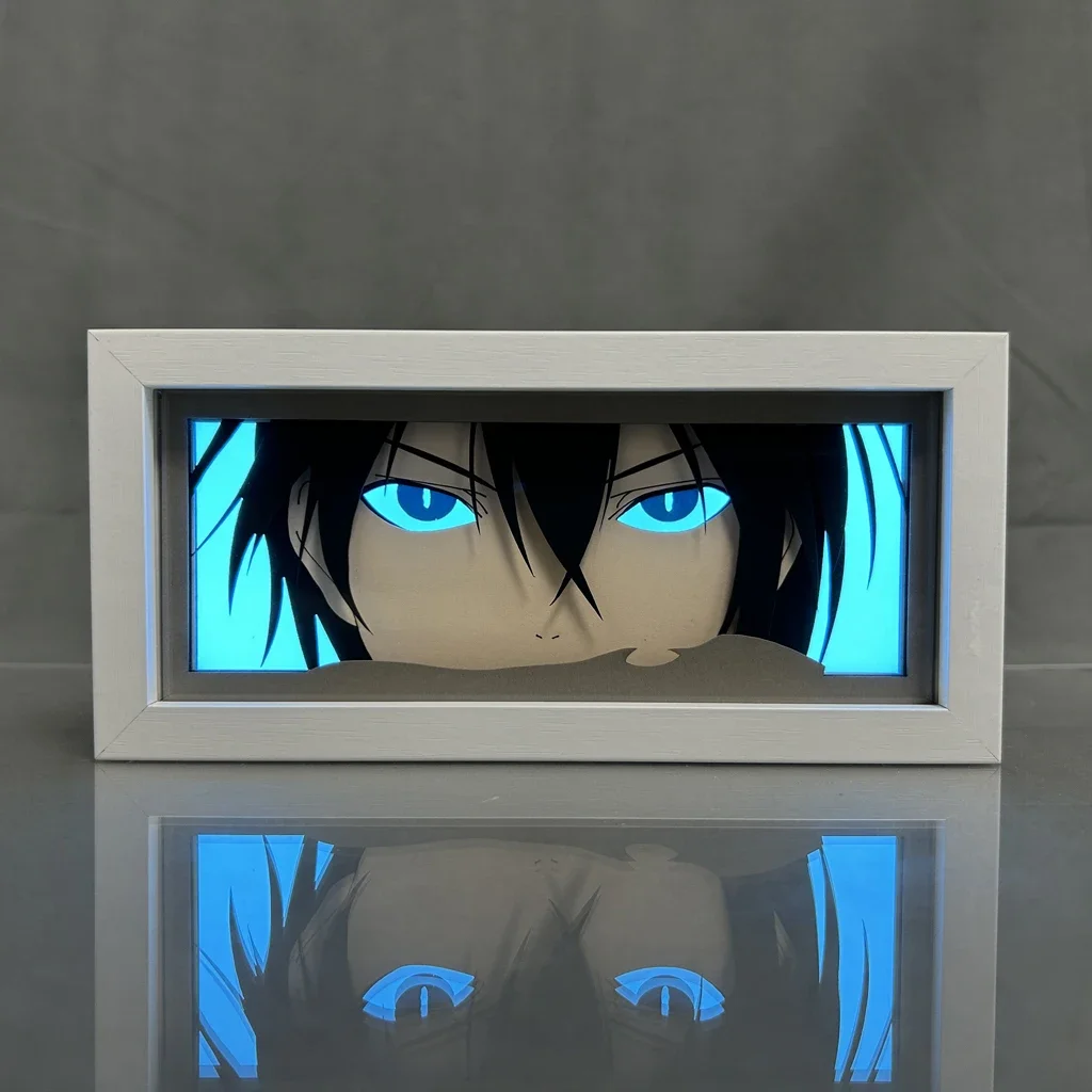 Noragami Paper Cut Light Box Yato Lightbox for Bedroom Decor Nightlight Desk Anime Shadow Box Kids Birthday Gift Table Lamps 2