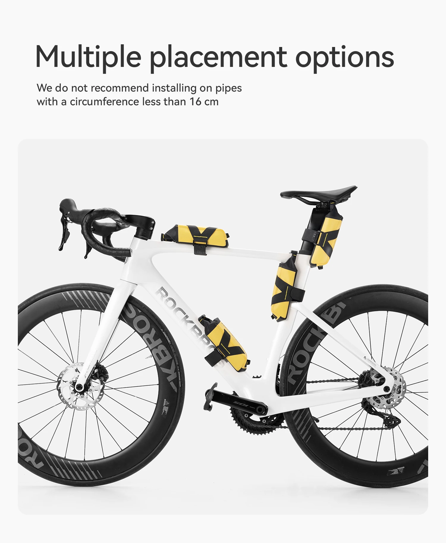 ROCKBROS Fahrradtasche Nahtlos Geschweißte Vollständig Wasserdichte Unterrohr-Tasche Mehrfache Platzierungsoptionen Outdoor-Sport Radfahrtasche – Detail 8