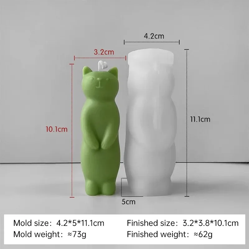 Cartoon Kitten Silicone Mold Handmade Aromatherapy Candle Plaster Ornament DIY Cat Crafts