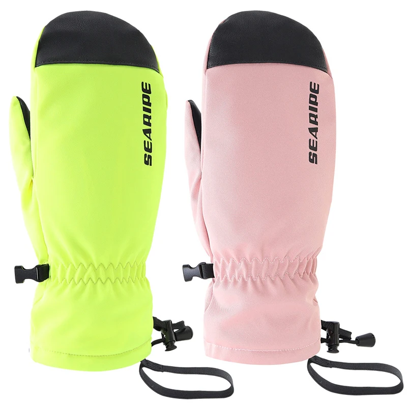 

Fleece Warm Women Mittens Winter Heated Man Snow Gloves Outdoor Snowboard Female Glove Waterpoof Sport Husband Mountain Clothes