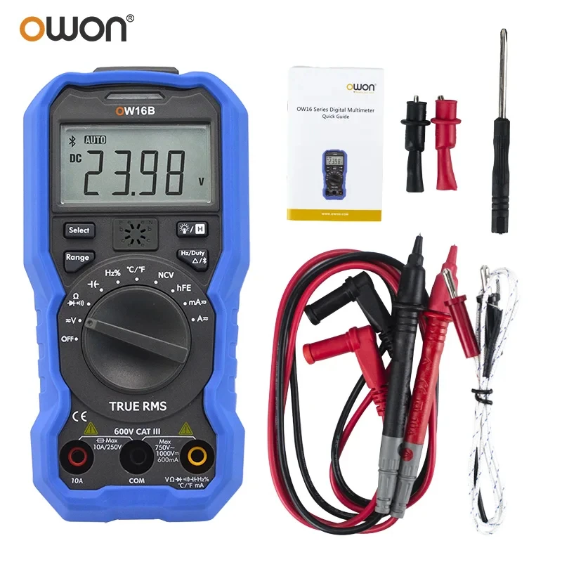 OWON OW16B Digital Multimeter Multifunction Electrical Tester With Offline Logging, Bluetooth And NCV True RMS Backlighting Test
