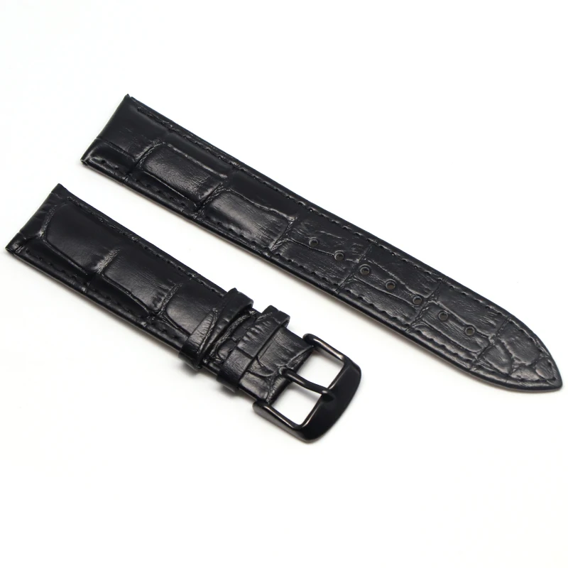 Premium Genuine Leather Watchband with Steel Pin and Butterfly Buckle