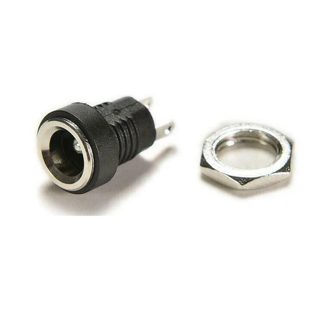 5 Pair DC 12V Male Female Socket Panel Mount Barrels Jack Plug Power Connector Female Jack Screw Nut Panel Mount Connector 4