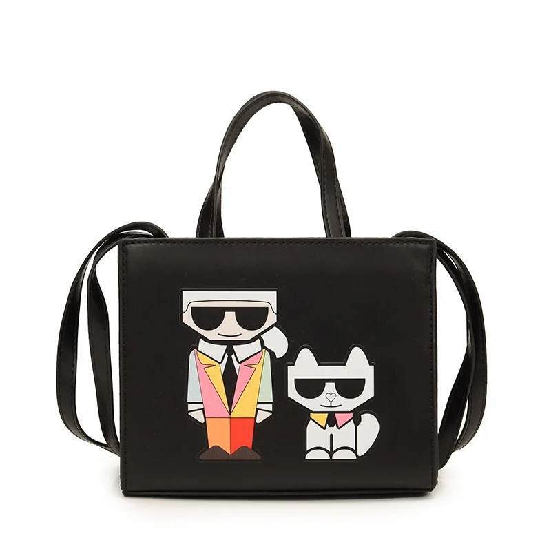 Женские сумки с мультяшным котом, мужские сумки с принтом, сумки-тоуты на молнии, женские повседневные сумки на плечо, портативные дорожные сумки-мессенджеры