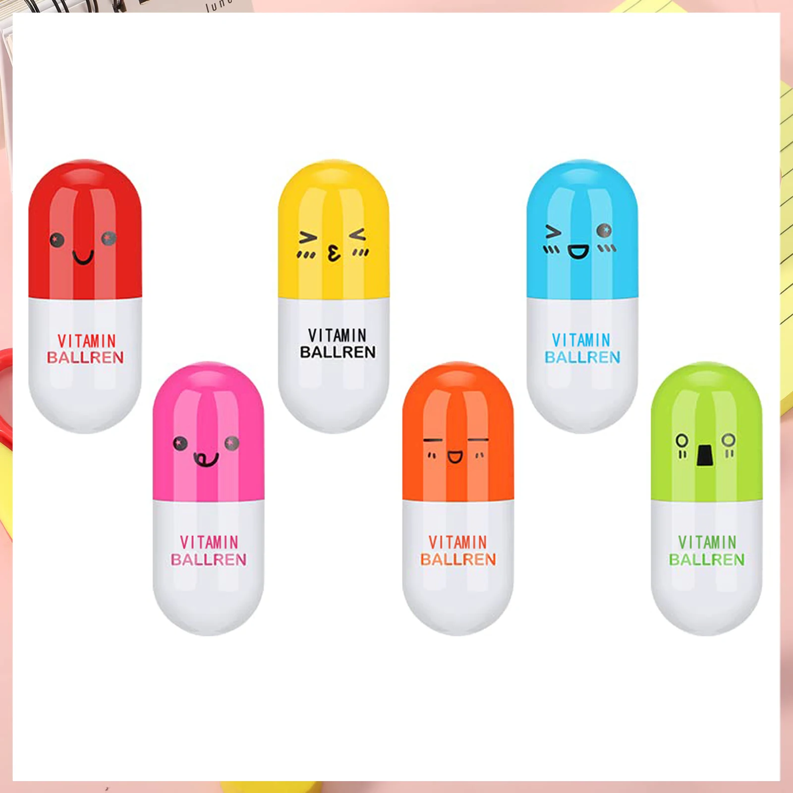 

6Pc Mini Retractable Funny Pill Pen for Kids Painting Drawing Toy Baby Shower Birthday Party Favors Back To School Student Gift