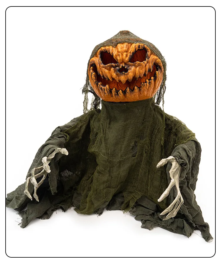 Animated creepy pumpkin statue for outdoor decor