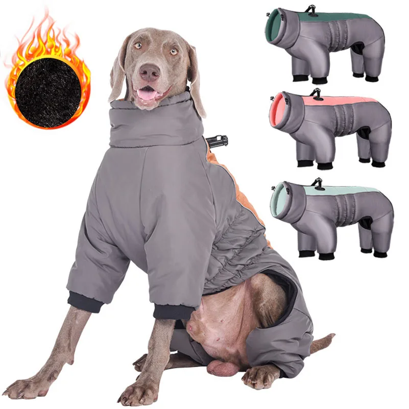 BigDogJacketWaterproofWarmPetJumpsuitforMediumLargeDogs