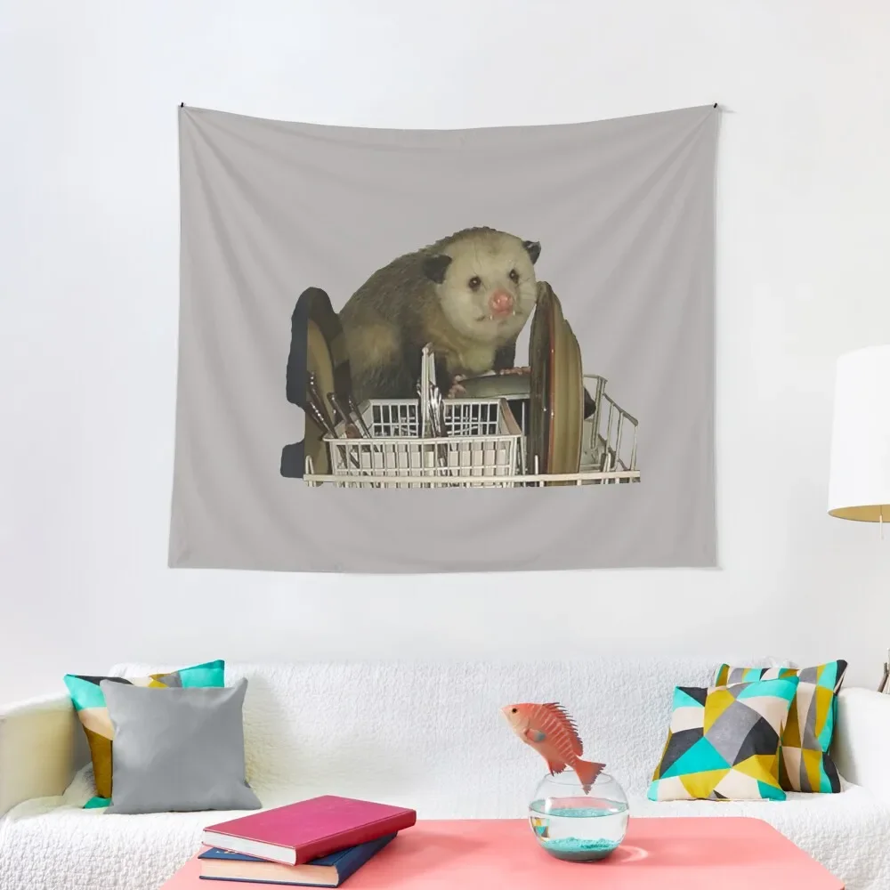 

Dishwasher Opossum Meme Tapestry Cute Room Decor Wall Carpet Tapestry