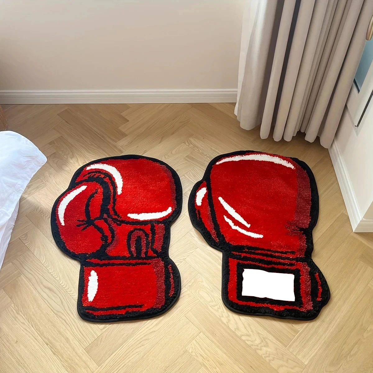 Red Left and Right Boxing Gloves Living Room Carpet
